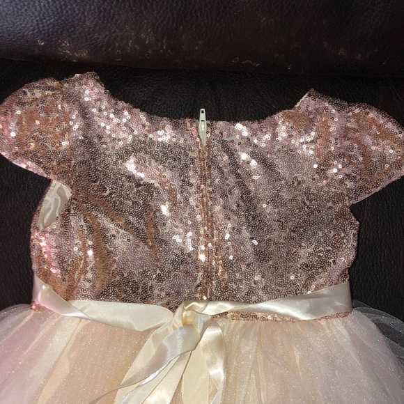 Rose Gold Sequins bodice & Tulle Dress - Picture 5 of 8